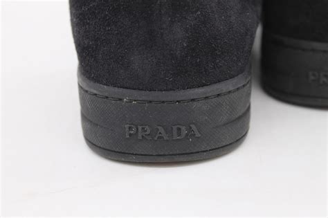 prada camoscio stretch nero boots|Stivale nero scamosciato prada Prada Black size 36 EU in Suede .